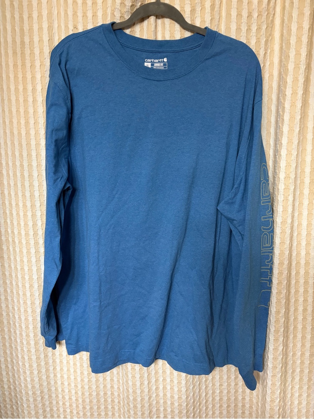 Carhartt Men's Long-Sleeve Crew Tee in Slate Blue